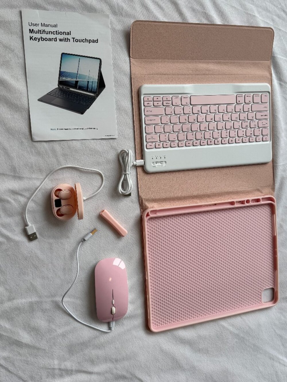 ✨ Prink  Ipad Pro 12.9'' Case + Mouse + Ear Pods